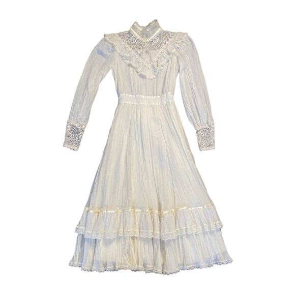 Vintage Gunne Sax by Jessica Floral Victorian Cottagecore Maxi Dress Size 5